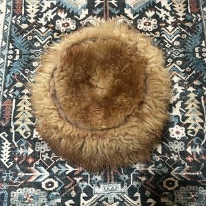 Vintage Tuscan Leather Fur hat Made in Italy
